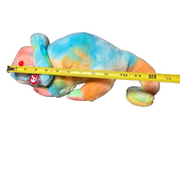 Ty Rainbow Beanie Buddy Chameleon Plush1999 Multicolor Tie-Dyed Bean Bag - Picture 5 of 15